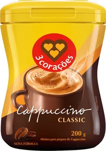 Café Cappuccino 3CORAÇÕES Tradicional Pote 200g