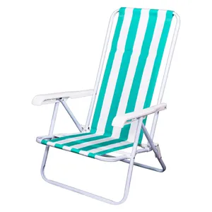 CADEIRA DE PRAIA DE AÇO MOR RECLINÁVEL 4 POSIÇÕES