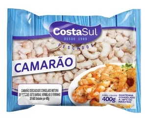 Camarão 7B/Ferrinho Congelado COSTA SUL Descascado Pacote 400g