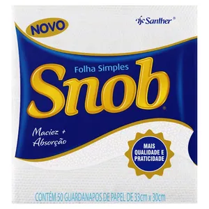 Guardanapo de Papel SNOB Folha Simples Grande c/50 Folhas
