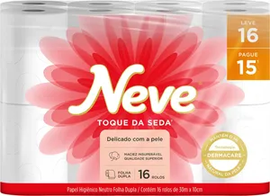 Papel Higiênco NEVE Folha Dupla 30 m