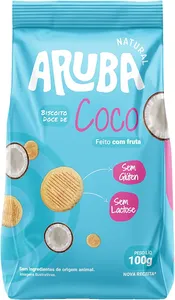 BISCOITO S/GLÚTEN ARUBA VÁRIOS SABORES 100G COCO