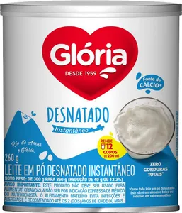 Leite em Pó GLÓRIA Semidesnatado/Desnatado Lata 300g
