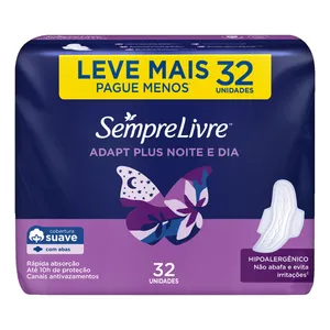 Absorvente Noturno SEMPRE LIVRE Seca/Suave c/32 Unids.