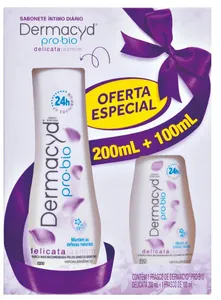 SABONETE ÍNTIMO LÍQUIDO DERMACYD VÁRIOS TIPOS 200ML + 100ML