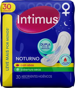 Absorvente INTIMUS Noturno c/Abas Seca/Suave c/30 Unids.