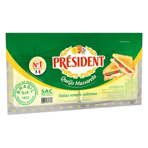 Fatiados PRÉSIDENT Mussarela/Prato 1 kg