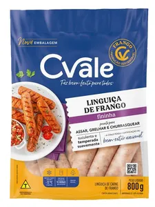 LINGUIÇA DE FRANGO FININHA CONGELADA C.VALE PACOTE 800G