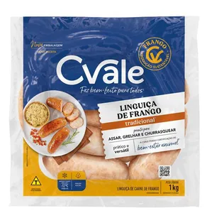 LINGUIÇA DE FRANGO CONGELADA C.VALE VÁRIOS SABORES 1 KG