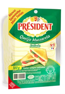 QUEIJO MUÇARELA PRÉSIDENT FATIADO 300G