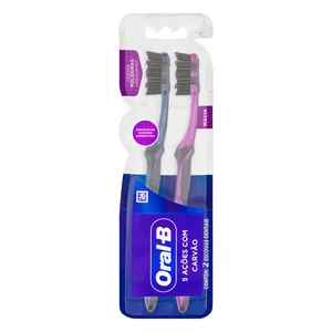 Escova Dental ORAL-B 5 Ações Carvão c/2 Unids.