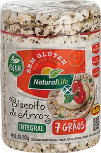 Biscoito S/Glúten NATURAL LIFE Arroz Grande/7 Grãos 80g