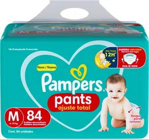 Fralda PAMPERS Pants Ajuste Total M c/84 Unids.