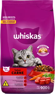 RACAO WHISKAS SECA CARNE 900G