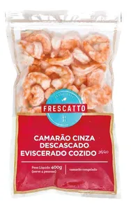 Camarão 35/50 Congelado FRESCATTO Cozido e Descascado Pacote 400g