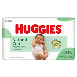 Fralda HUGGIES Natural Care RN c/34 Unids.