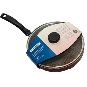 FRIGIDEIRA DE ALUMÍNIO TRAMONTINA TURIM C/TAMPA RETA VERMELHA 22CM