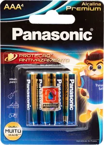 Pilha Alcalina AA/AAA PANASONIC Palito/Pequena c/4 Unids.