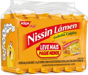 Massa Instantânea NISSIN Lámen Galinha Caipira 85g c/6 Unids.