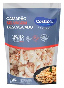 Camarão Selvagem 110/115 Congelado COSTA SUL Descascado Pacote 300g