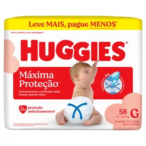 FRALDAS HUGGIES MAXIMA PROT.G C/58